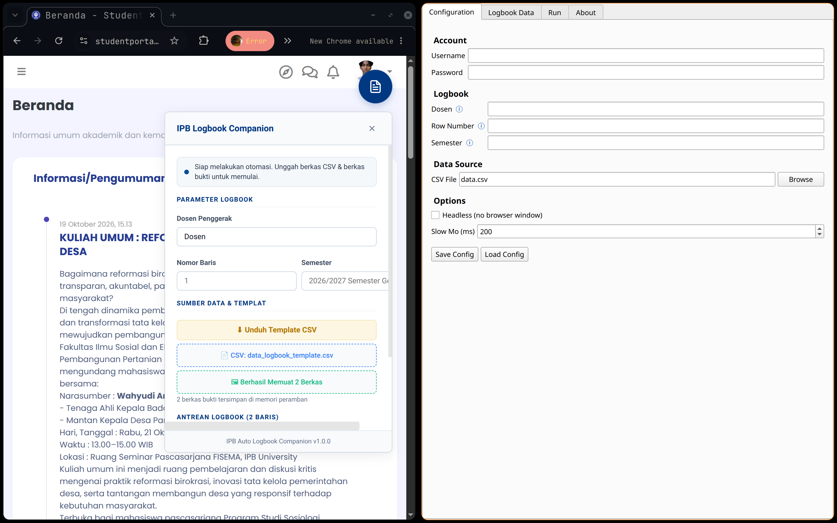 Preview Tampilan Aplikasi Desktop dan Chrome Extension di Portal IPB